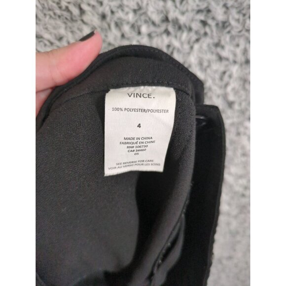 VINCE REVOLVE Patchwork Cargo Pants Womens SZ 4 Black Zip Pockets Neutral Office - Picture 10 of 11